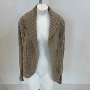 John Varvatos U.S.A. shawl Collar Cable Knit Cardigan - Oatmeal Tan Size M